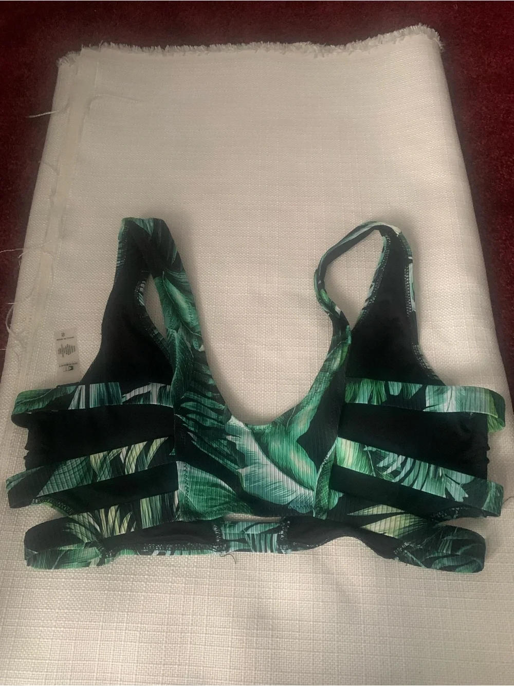 Fashion Nova Green Tropical Leaf Cutout Bikini Set